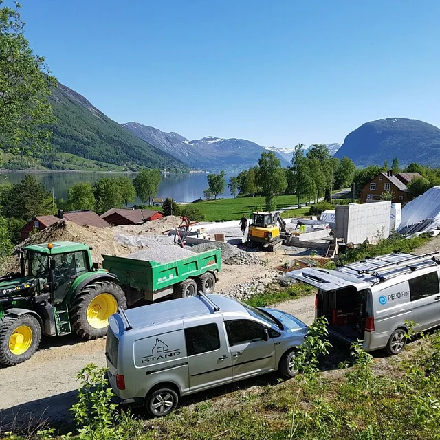 Bygge området til hytten som blir bygget