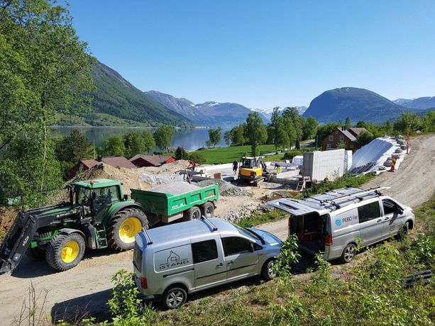 Bygge området til hytten som blir bygget